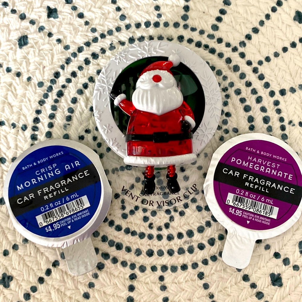 🎅🏻🎄NWT BATH & BODY WORKS VISOR/VENT CLIP w/2 Fragrance Refills